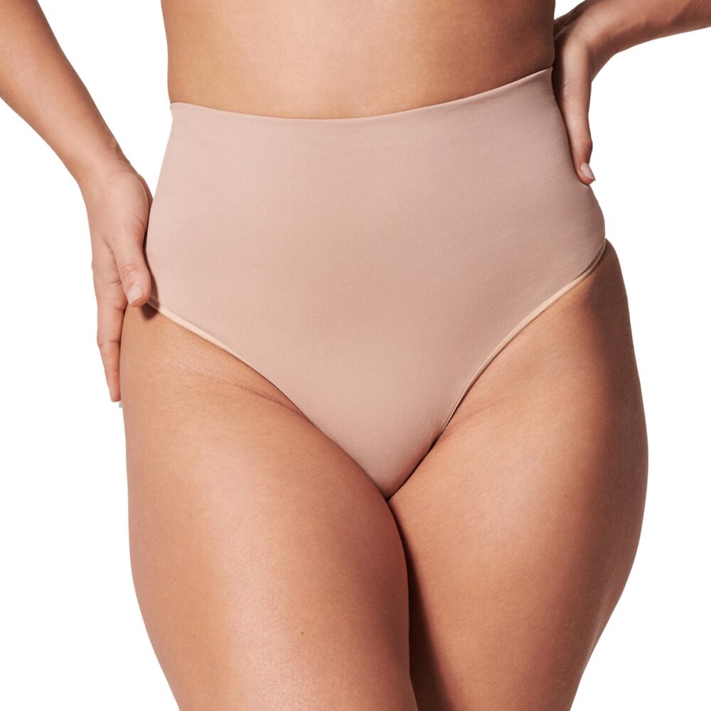 NWT SPANX Womens EcoCare Shaping Thong Toasted Oatmeal XL